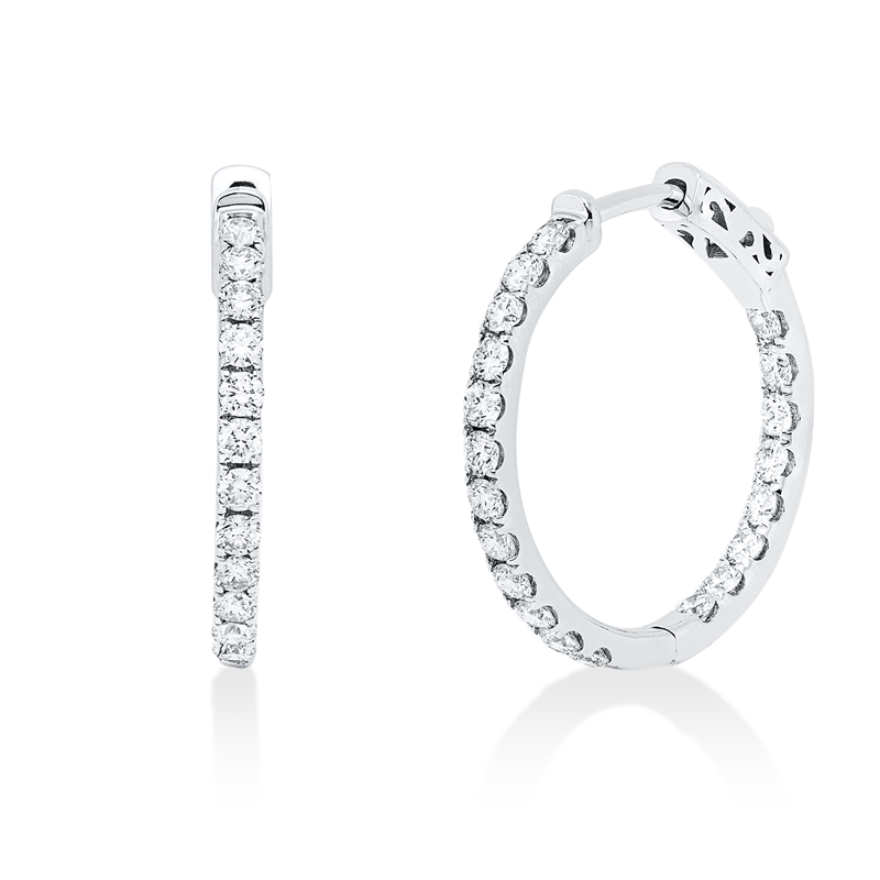 Creolen    aus 750/-18 Karat Weißgold mit 40 Diamanten 1