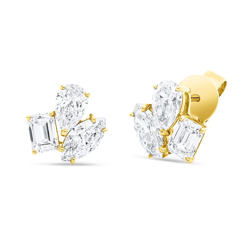 Ohrstecker    aus 750/-18 Karat Gelbgold mit 6 Diamanten 3