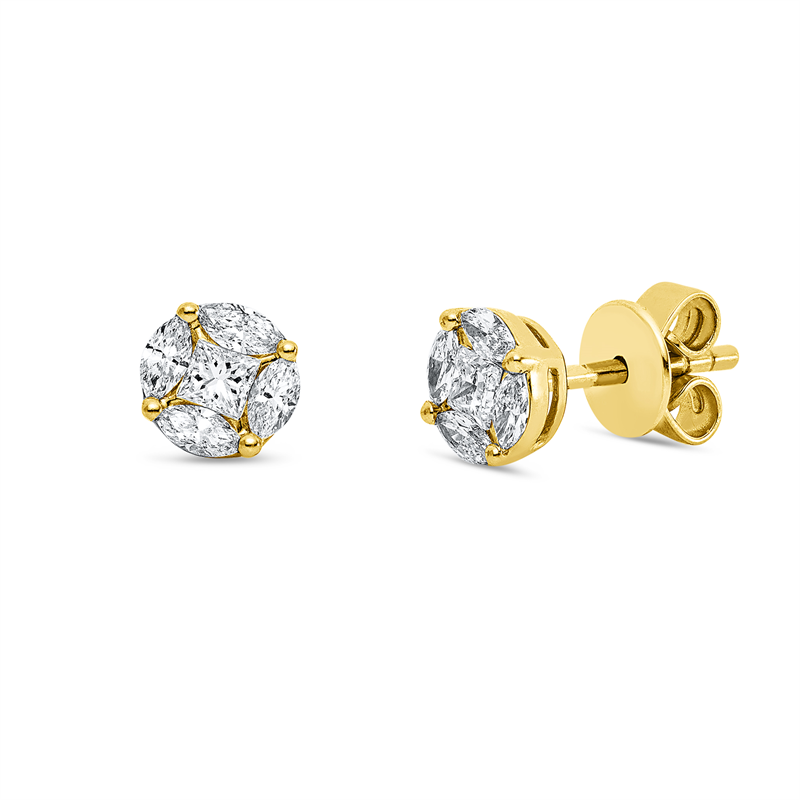 Ohrstecker    aus 750/-18 Karat Gelbgold mit 10 Diamanten 0