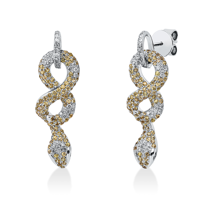 Ohrschmuck mit Tsavorith  aus 750/-18 Karat Weißgold mit 72 Diamanten 0