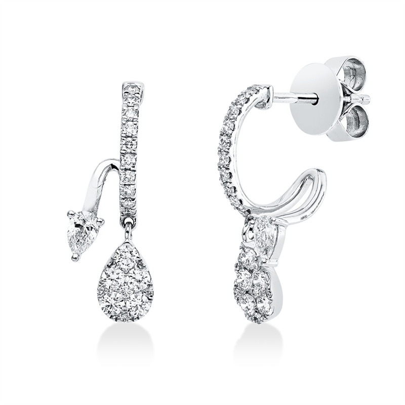 Ohrstecker    aus 750/-18 Karat Weißgold mit 42 Diamanten 0