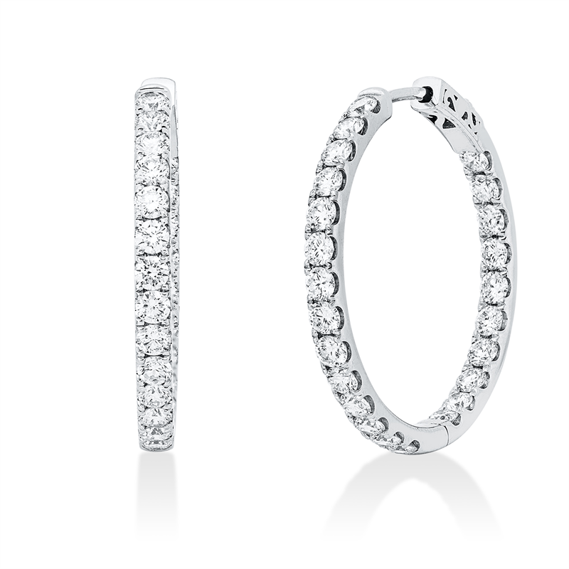 Creolen    aus 750/-18 Karat Weißgold mit 48 Diamanten 2