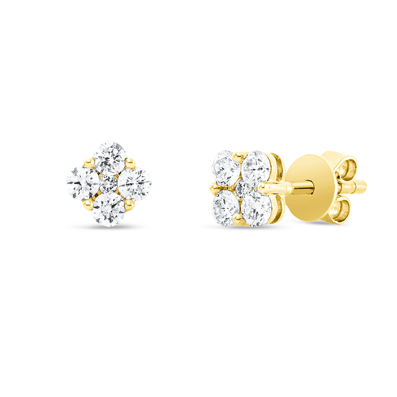 Ohrstecker    aus 585/-14 Karat Gelbgold mit 10 Diamanten 0