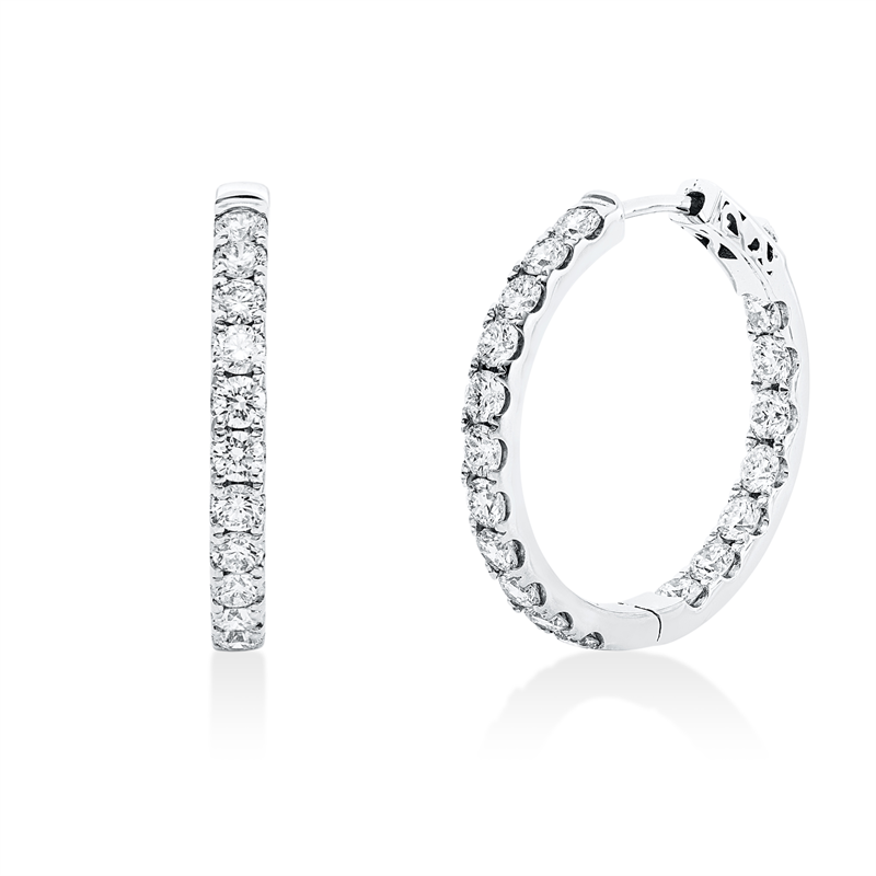 Creolen    aus 750/-18 Karat Weißgold mit 36 Diamanten 1