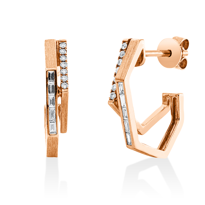 Ohrstecker    aus 750/-18 Karat Gelbgold mit 24 Diamanten 0