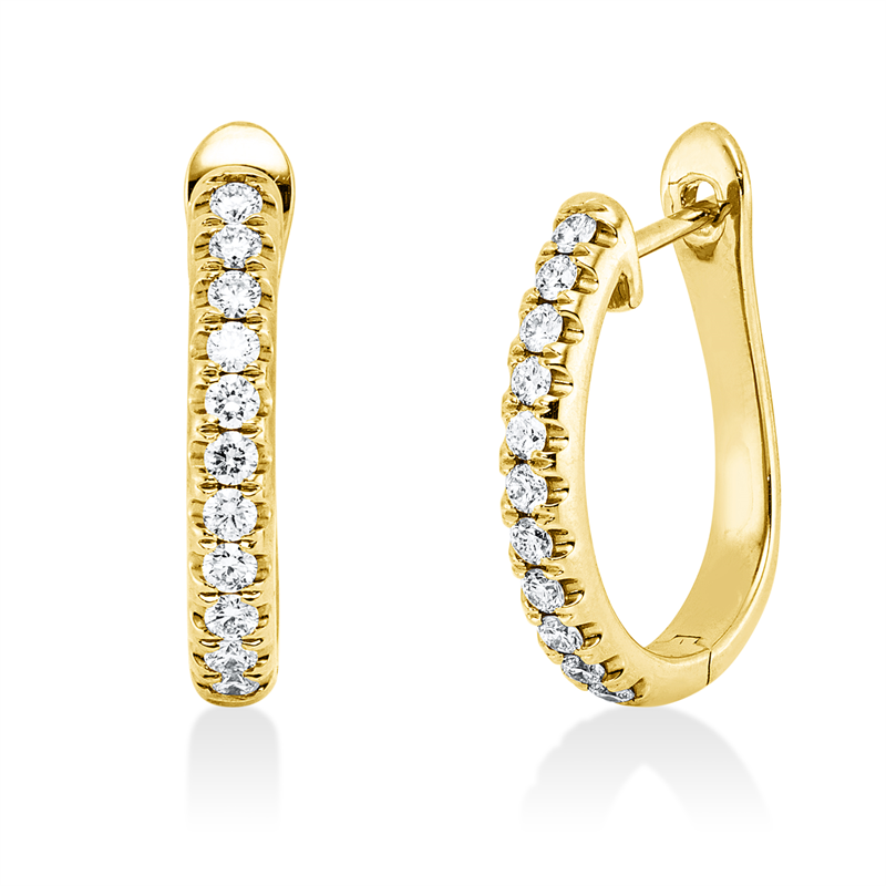 Creolen    aus 750/-18 Karat Gelbgold mit 22 Diamanten 0