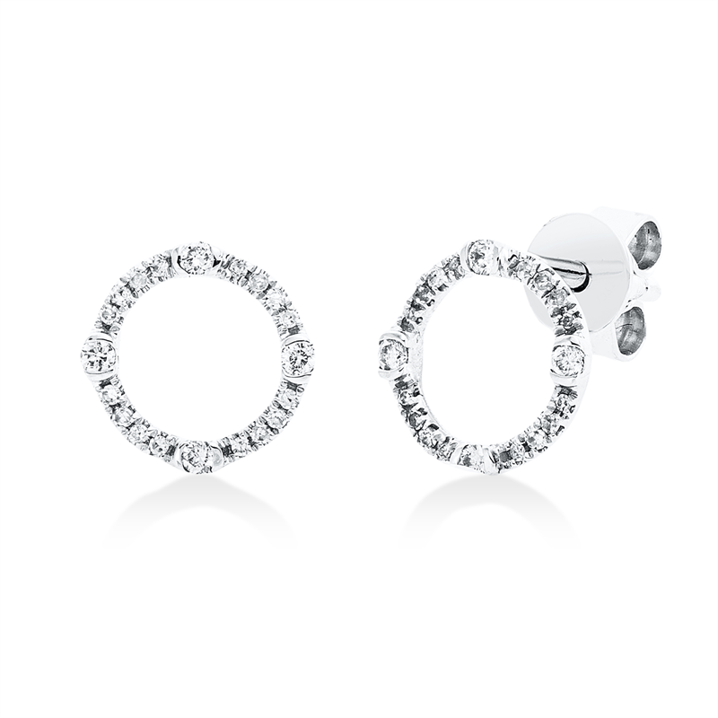 Ohrstecker    aus 585/-14 Karat Weißgold mit 40 Diamanten 0