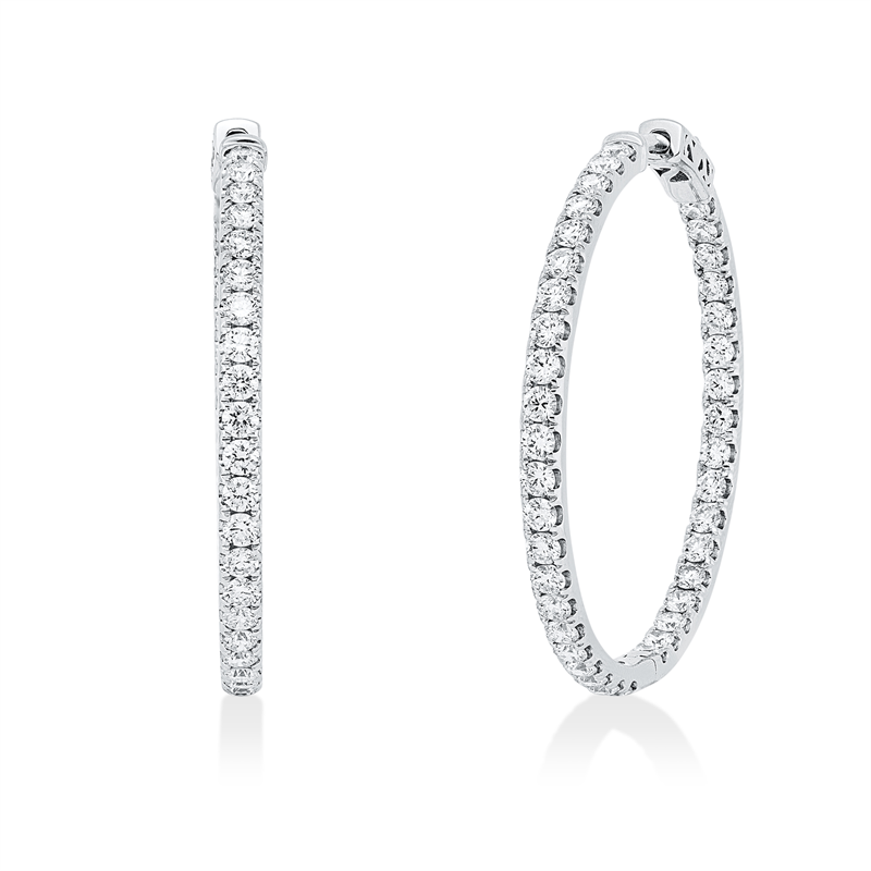 Creolen    aus 750/-18 Karat Weißgold mit 78 Diamanten 3
