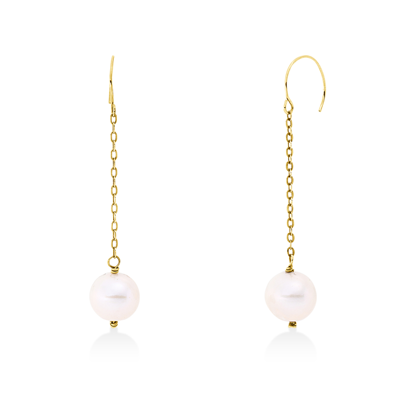 Ohrhänger   mit Zuchtperle aus 585/-14 Karat Gelbgold  