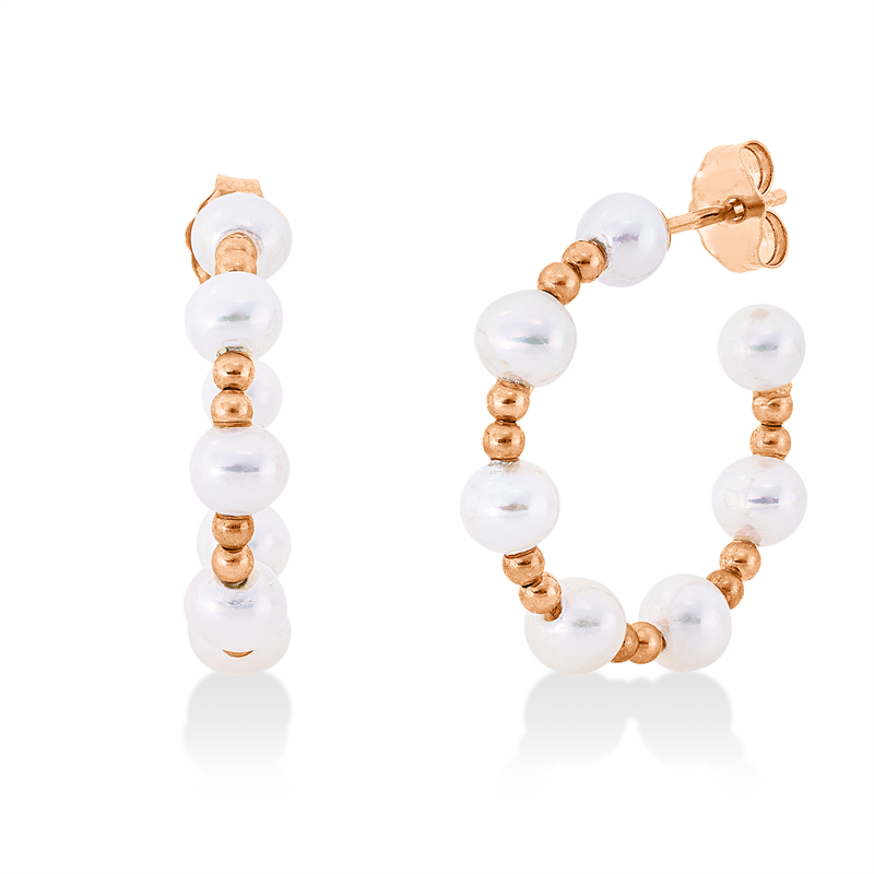 Ohrstecker   mit Süßwasserperle aus 750/-18 Karat Rotgold  