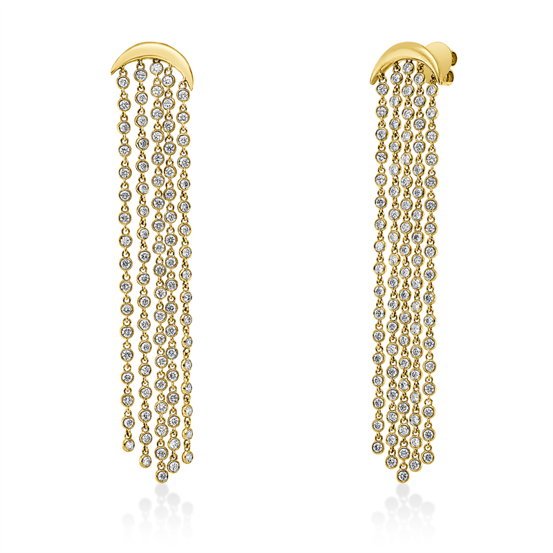 Ohrschmuck    aus 750/-18 Karat Gelbgold mit 178 Diamanten 3
