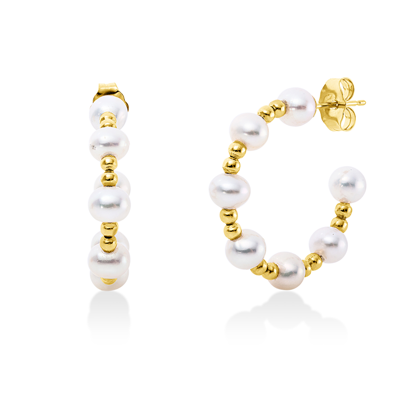 Ohrstecker   mit Süßwasserperle aus 750/-18 Karat Gelbgold  