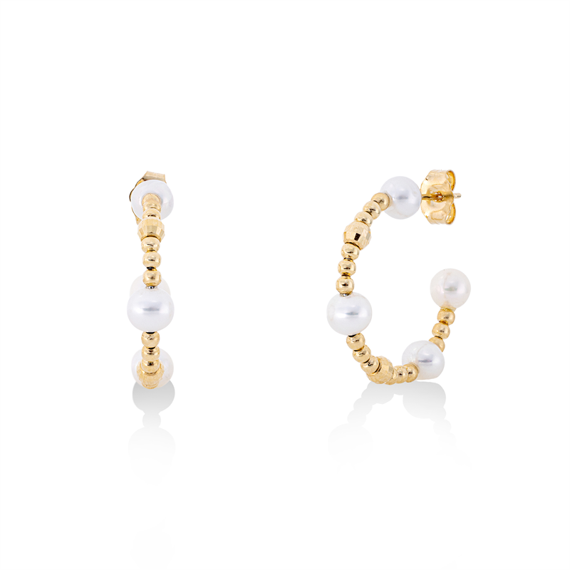 Ohrstecker   mit Süßwasserperle aus 750/-18 Karat Gelbgold  