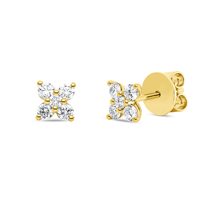 Ohrstecker    aus 750/-18 Karat Gelbgold mit 10 Diamanten 0