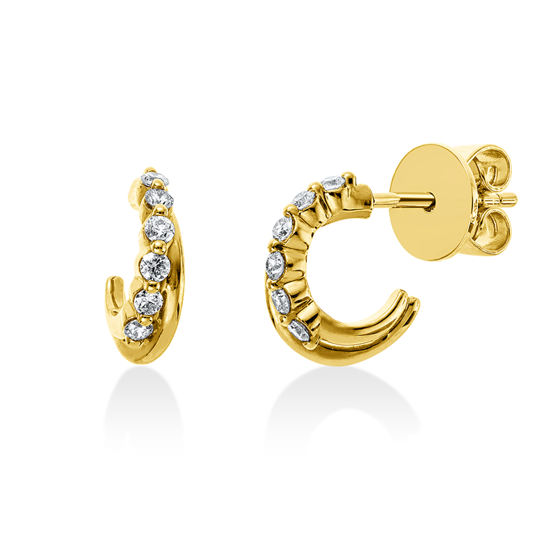 Ohrstecker    aus 750/-18 Karat Gelbgold mit 12 Diamanten 0