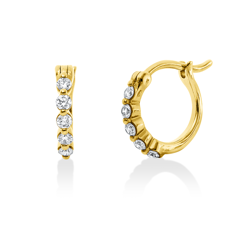 Creolen    aus 750/-18 Karat Gelbgold mit 10 Diamanten 0