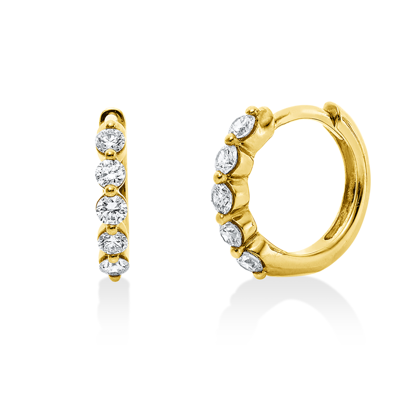 Creolen    aus 750/-18 Karat Gelbgold mit 10 Diamanten 0