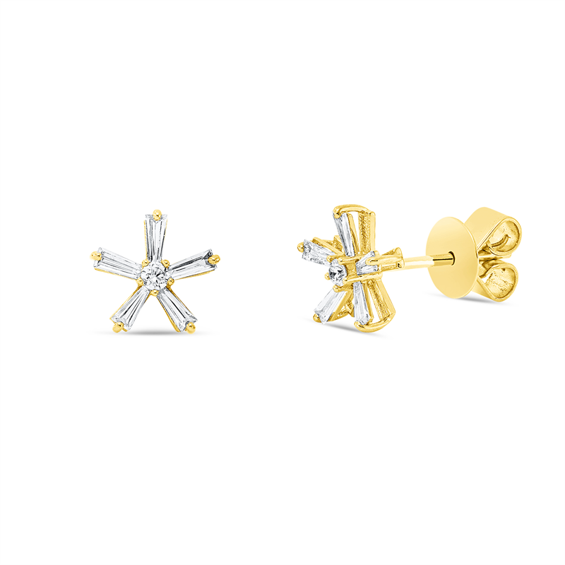 Ohrstecker    aus 750/-18 Karat Gelbgold mit 12 Diamanten 0