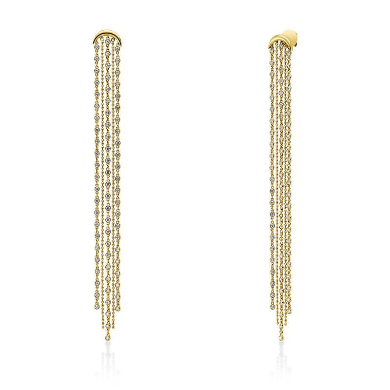 Ohrschmuck    aus 750/-18 Karat Gelbgold mit 144 Diamanten 3