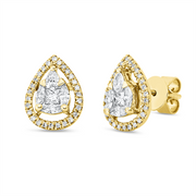 Ohrstecker    aus 750/-18 Karat Gelbgold mit 64 Diamanten 0