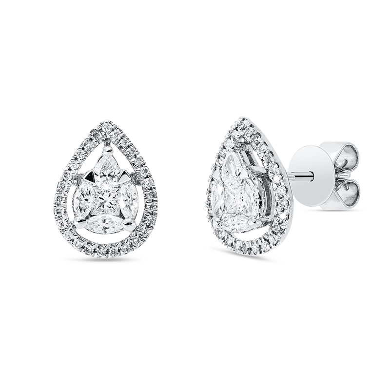 Ohrstecker    aus 750/-18 Karat Weißgold mit 64 Diamanten 0