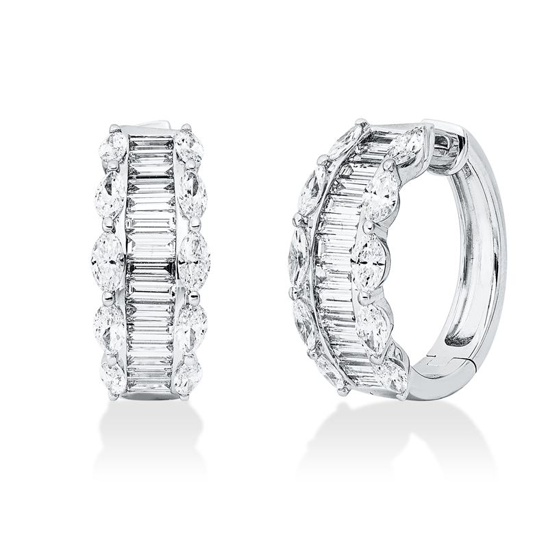 Creolen    aus 750/-18 Karat Weißgold mit 49 Diamanten 2
