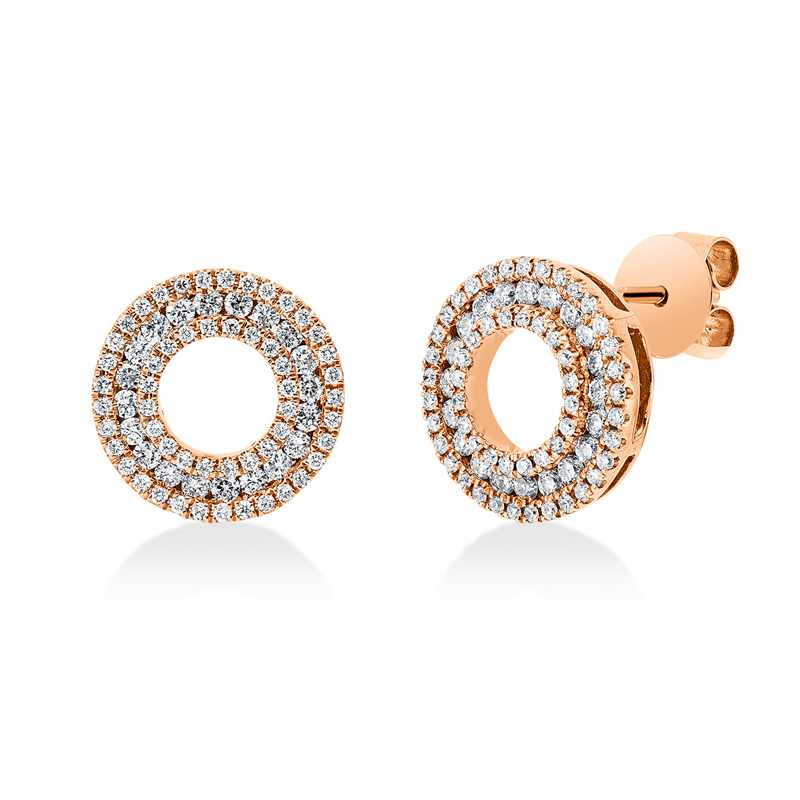Ohrstecker    aus 750/-18 Karat Rotgold mit 146 Diamanten 0