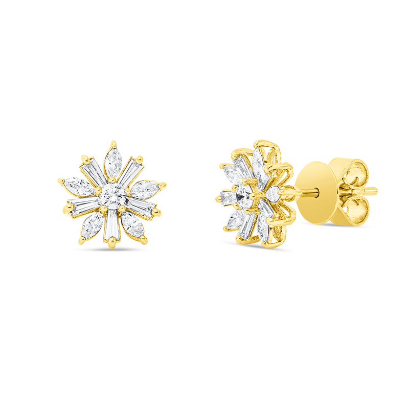 Ohrstecker    aus 750/-18 Karat Gelbgold mit 22 Diamanten 0