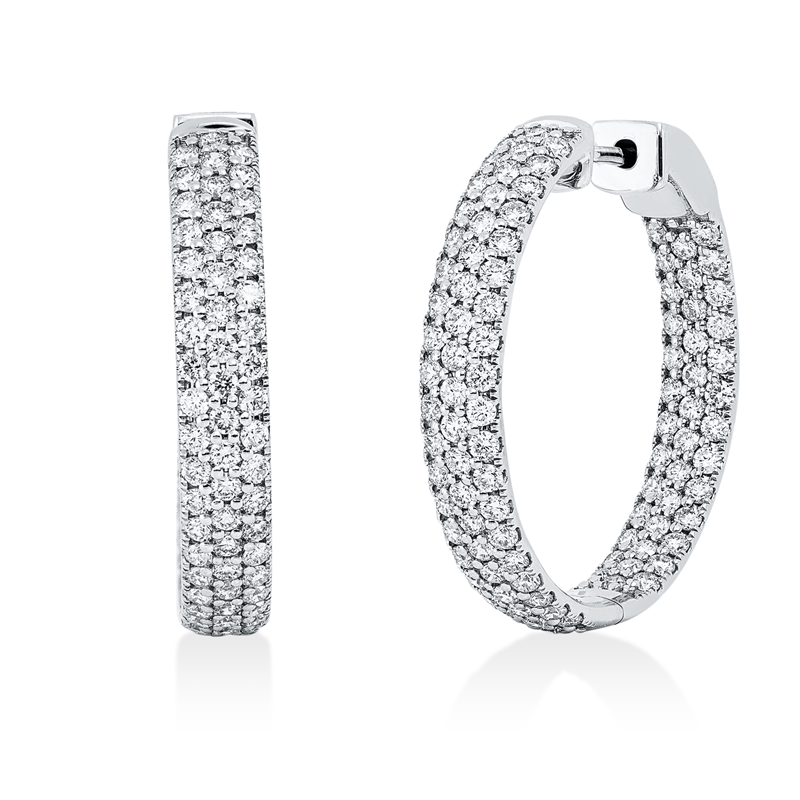 Creolen    aus 750/-18 Karat Weißgold mit 194 Diamanten 3
