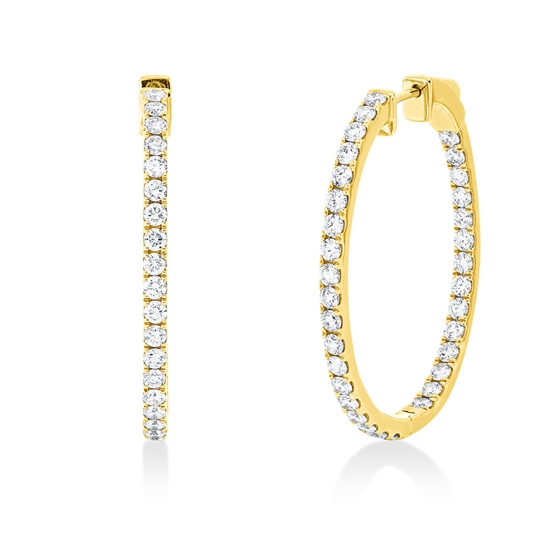 Creolen    aus 750/-18 Karat Gelbgold mit 66 Diamanten 1