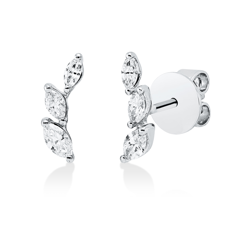 Ohrstecker    aus 750/-18 Karat Weißgold mit 6 Diamanten 0