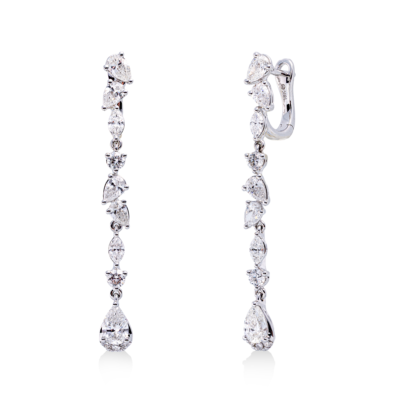 Ohrschmuck    aus 750/-18 Karat Weißgold mit 24 Diamanten 1