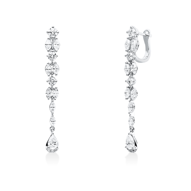 Ohrschmuck    aus 750/-18 Karat Weißgold mit 30 Diamanten 1