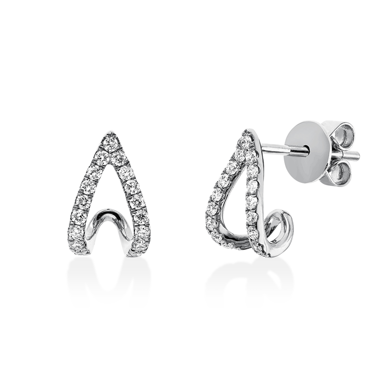 Ohrstecker    aus 750/-18 Karat Weißgold mit 34 Diamanten 0