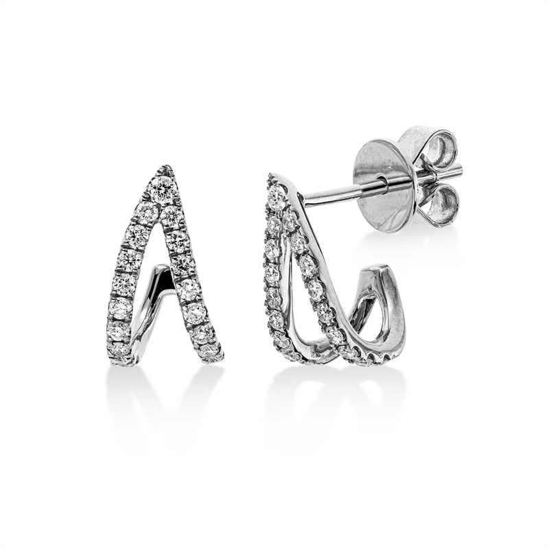 Ohrstecker    aus 585/-14 Karat Weißgold mit 36 Diamanten 0