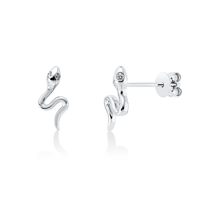 Ohrstecker    aus 750/-18 Karat Weißgold mit 4 Diamanten 0