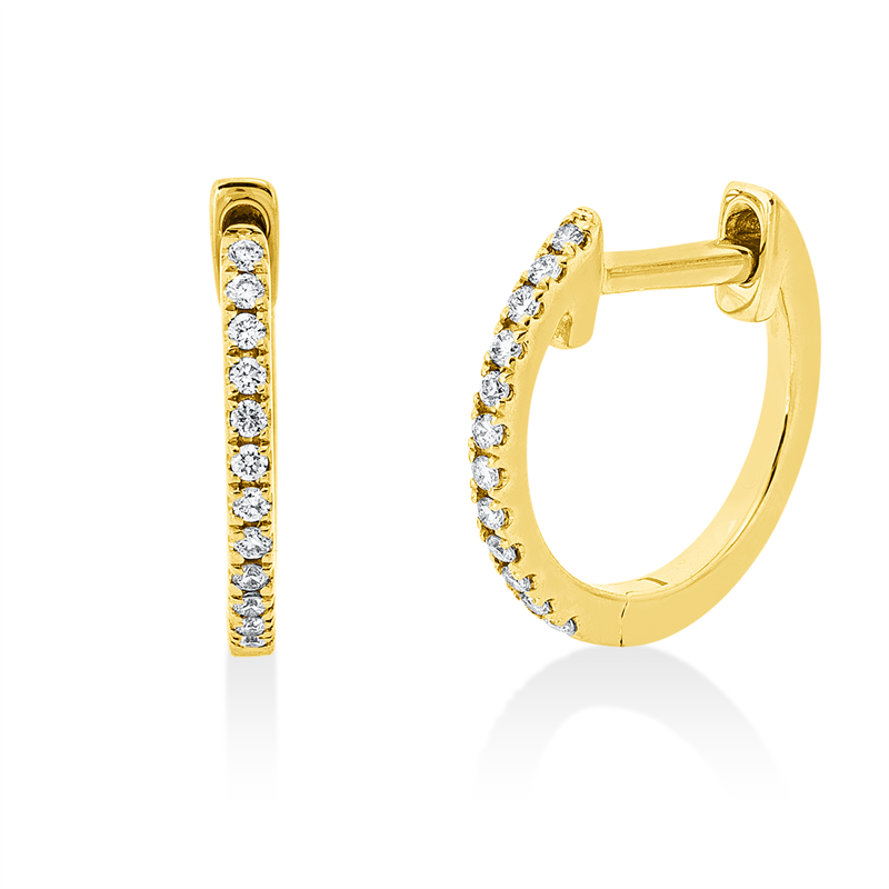 Creolen    aus 750/-18 Karat Gelbgold mit 24 Diamanten 0