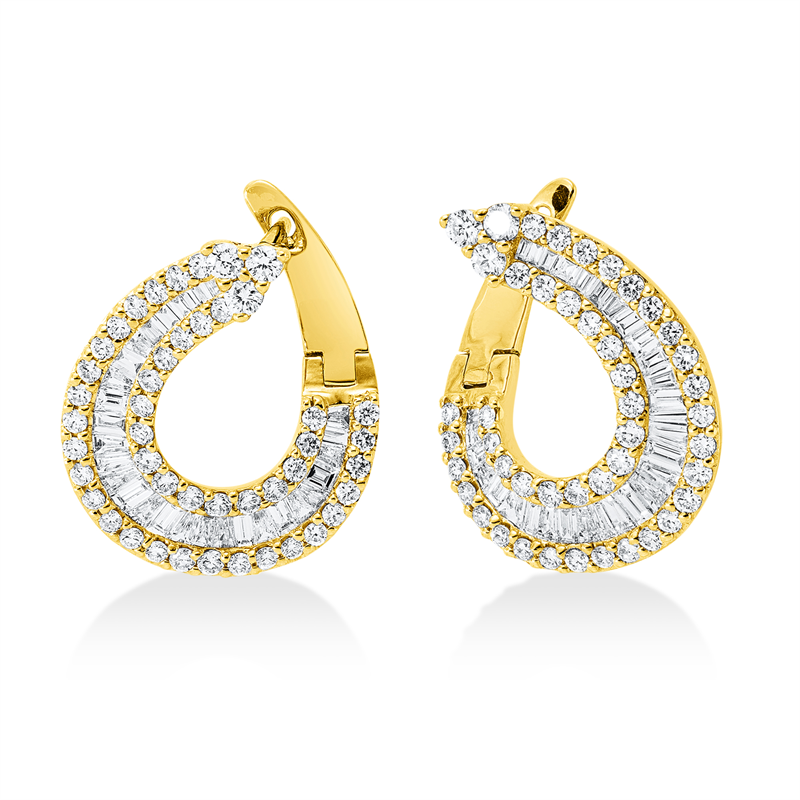Ohrstecker    aus 750/-18 Karat Gelbgold mit 149 Diamanten 1