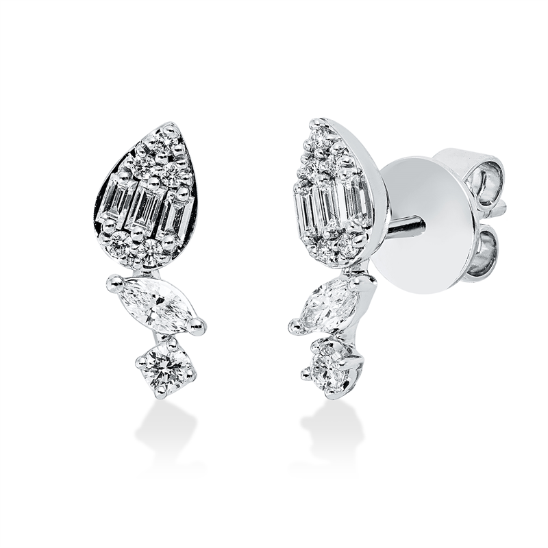 Ohrstecker    aus 750/-18 Karat Weißgold mit 20 Diamanten 0