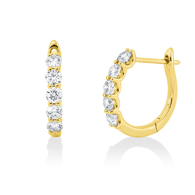 Creolen    aus 750/-18 Karat Gelbgold mit 10 Diamanten 0