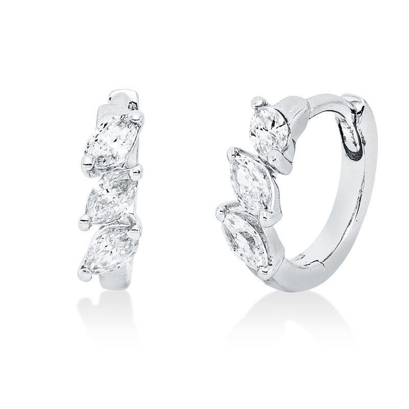 Creolen    aus 750/-18 Karat Weißgold mit 6 Diamanten 0