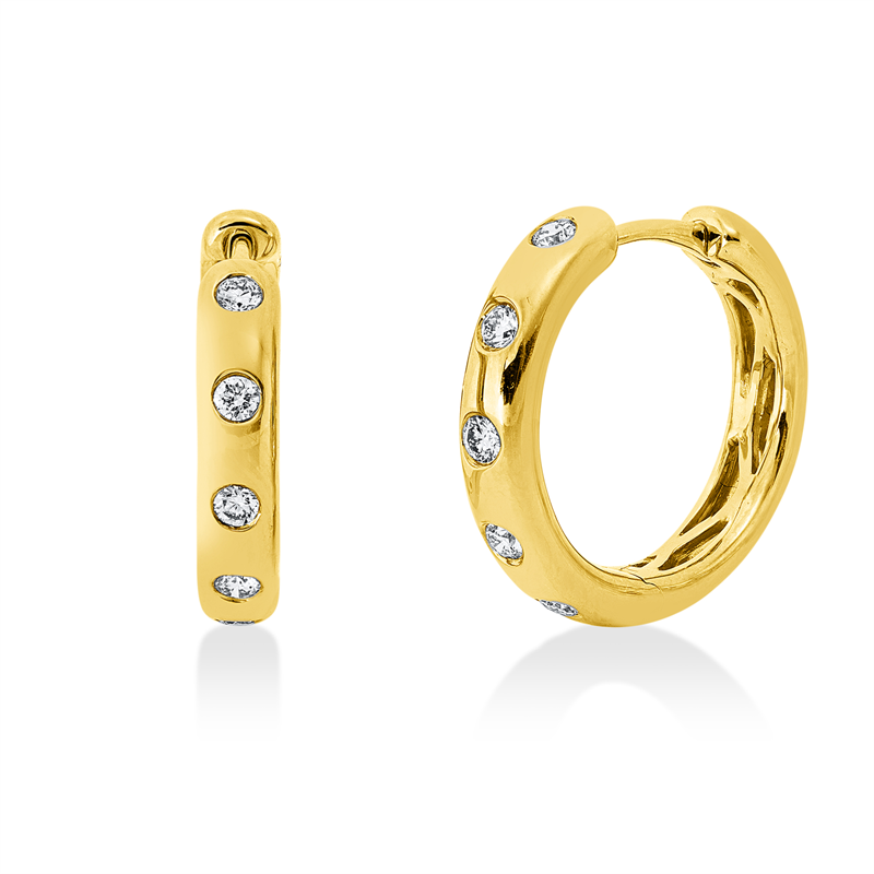 Creolen    aus 750/-18 Karat Gelbgold mit 10 Diamanten 0