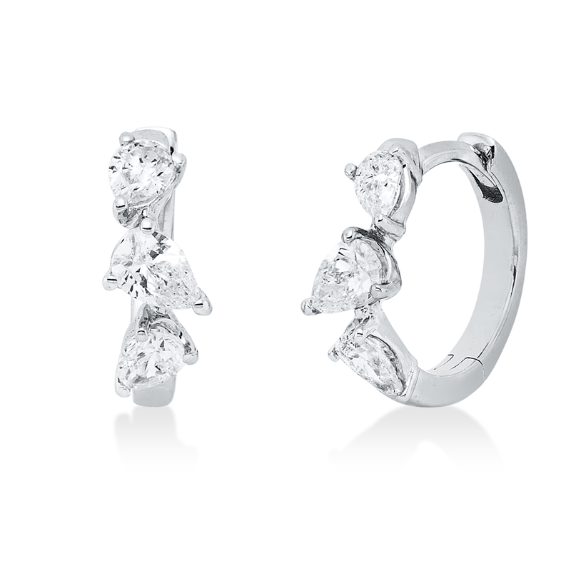 Creolen    aus 750/-18 Karat Weißgold mit 6 Diamanten 0