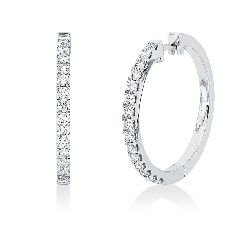 Ohrschmuck    aus 750/-18 Karat Weißgold mit 30 Diamanten 0
