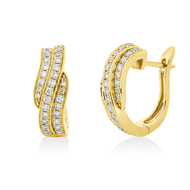Ohrschmuck    aus 750/-18 Karat Gelbgold mit 62 Diamanten 0