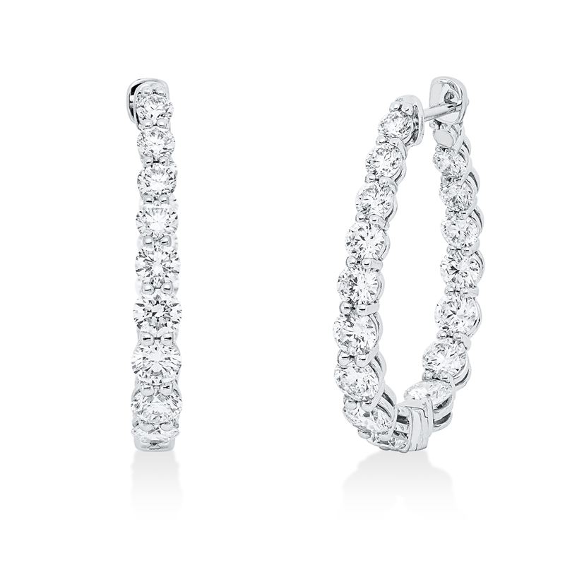 Creolen    aus 750/-18 Karat Weißgold mit 32 Diamanten 2