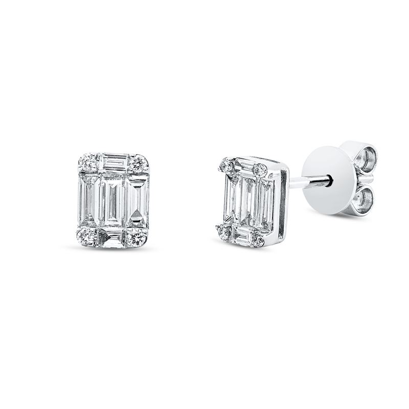 Ohrstecker    aus 750/-18 Karat Weißgold mit 18 Diamanten 0