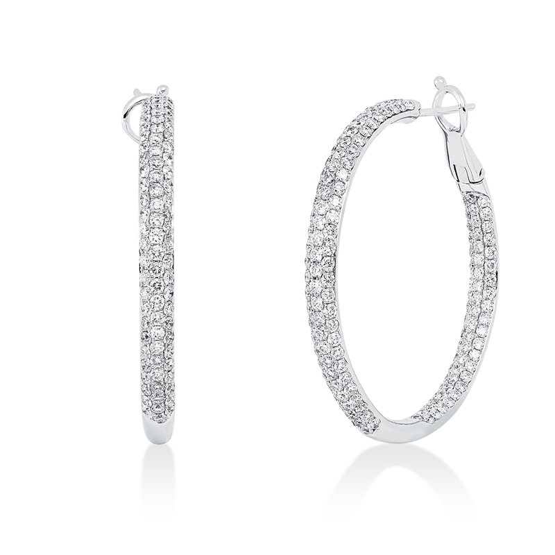 Ohrschmuck    aus 750/-18 Karat Weißgold mit 310 Diamanten 4
