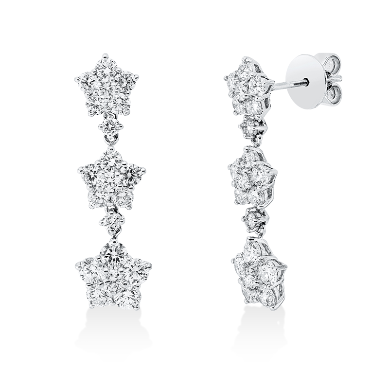Ohrschmuck    aus 750/-18 Karat Weißgold mit 40 Diamanten 2