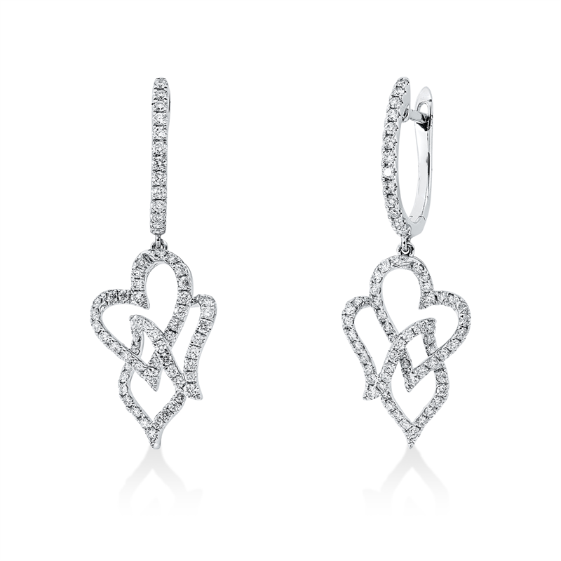 Ohrschmuck    aus 750/-18 Karat Weißgold mit 134 Diamanten 0
